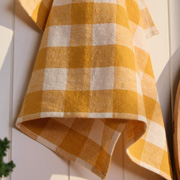 Woven Gingham Tea Towel in Burnt Yellow